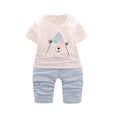 

Baby Kid Boy Girl Clothes Summe Boy Girl Clothing Set Cartoon Bear Short Sleeve ShirtShorts 2PCs Kids Boy Clothes Set