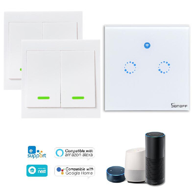 

1PCS SONOFF T1 3 Gang Smart WiFi Wall Light Switch 433MHz RFAPPTouch Control Timer UK Panel Compatible with Google HomeNest & A