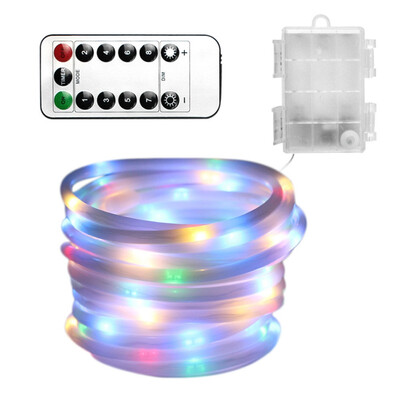 

Christmas Battery Box Light String 5 Meters 100 Lights Outdoor Casing Waterproof Light String Round Tube String 8 Functions