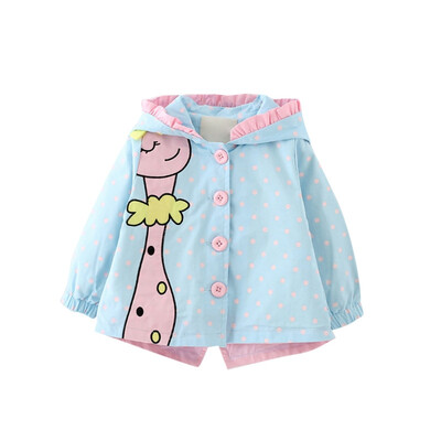

Autumn Fashion Kids Girl Coat Dot Hooded Jackets clothing Baby Clothes cartoon Coats dots Children Outerwear Coats