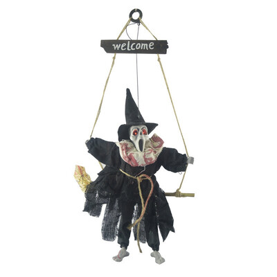 

Halloween Hanging Ghost With LED Glowing Eyes And Creepy Shrilling Sound Halloween Wall Door Window Decor Props