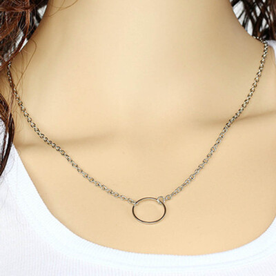 

Fashion Gold Color Circle Pendant Necklace Maxi Statement Chokers Necklaces For Women Jewelry