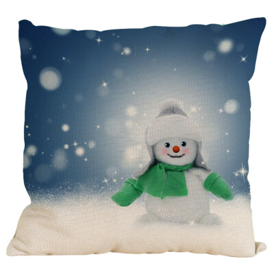 

〖Follure〗New Christmas Snowman Cotton Linen Pillow Case Sofa Cushion Cover Home Decor A