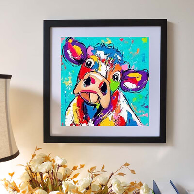 

Colorful Bull Cow Diamond Painting Mosaic Picture Diamond Embroidery with Rhinestone Handmade Gift DIY Home Decoration