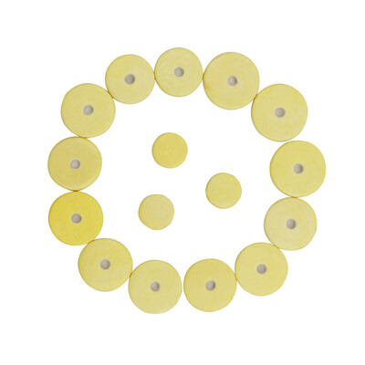 

16PCS Yellow Durable Lightweight Protective Flute Exclusive Use Genuine Leather Mat Pads Set