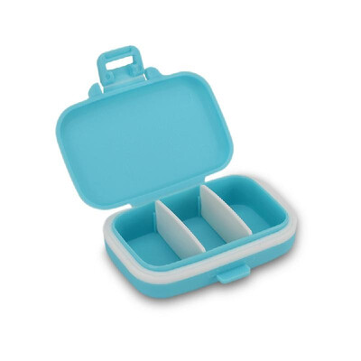 

Three Slots Transparent Tattoo Storage Box Removable Tattoo Accessories Multi-purpose Storage Case Blue