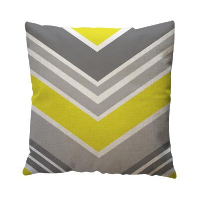 

〖Follure〗Yellow Geometric Pattern Throw Pillow Case Cushion Cover Home Decor Cotton Linen