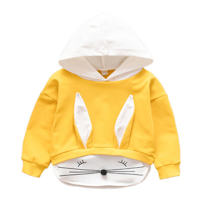 

Autumn Baby Kids Girl Sweatshirt Cartoon Rabbit Ear Design Casual Children Girls Hoodies Coat Outfits Tops Clothes