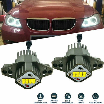 

For BMW E90 E91 80W Car 8LED Angel Eye Lights 6000-6500K Bulbs 2000lm Lamps Set