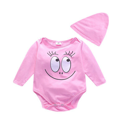 

Fashion Baby Girl Clothes Baby RompersHat Spring Newborn Infant Color Long Sleeve Jumpsuit Play Suit For Baby boys 2pcs