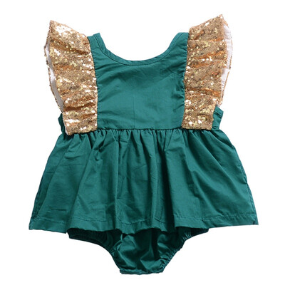 

Cotton Blend Kids Bodysuits Baby Clothing Infant Baby Girls Bodysuits Flying Sleeve Clothing Sequin Jumpsuit Baby Bodysuits