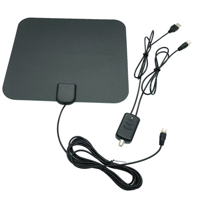 

Amplified Indoor Digital HDTV 80 Mile Range USB Power Supply Flat HD TV Amplified TV Antenna High Gain Amplifier