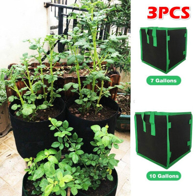 

3pcsSet 710 Gallon Plants Flower Container Growing PH Bag Vegetable Pot Planting