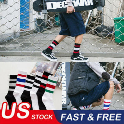 

Fashion Men Women Striped Casual Cotton Socks Design Stripe Skateboard Socks