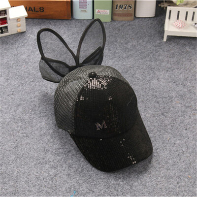 

Childrens duck tongue Hat Girls middle&big childrens sun shading summer mesh Sequin baseball cap Korean sun hat