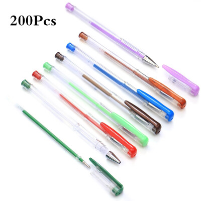 

1100200Pcs Colorful Gel Pens Set Fine Point Art Marker Drawing Smooth Writing Glitter Pen School Office Stationery