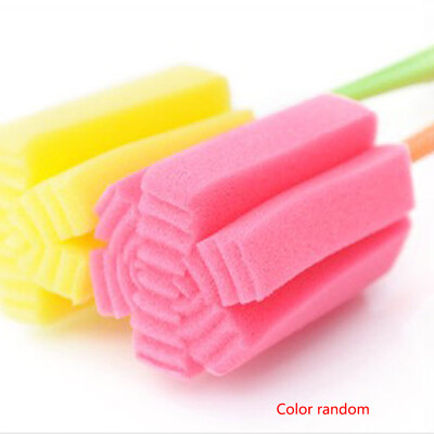 

Durable Cup Bottle Soft Sponge Cleaning Tool Brush Scrubber with Long Handle Color Random