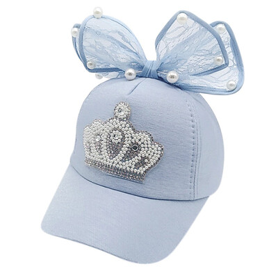 

Summer Child Cap With Bowknot Crown Pattern Girls Sunscreen Baseball cap Boys Casual Cute Cap 3-8T