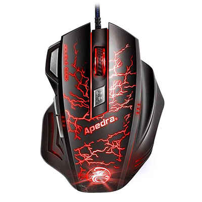 

Apedra A7 USB Optical Mouse 7 Button Programmable Computer Pc Wired Gaming Mice 3200DPI for Gamer