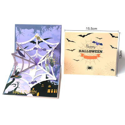 

Halloween 3D Popup Horror Skull Spiders Witch Card With Envelope Trick Or Treat Greeting Card Halloween Party Invitations