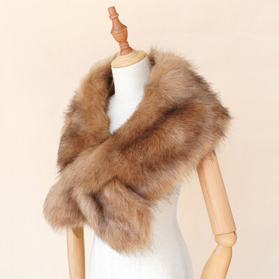 

Women Winter Faux Fox Fur Scarf Lady Warm Fox Fur Scarves Faux Fox Fur Ring