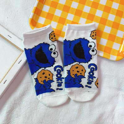 

Women Cute Cotton Socks Cartoon Print All Seasons Low Cut Socks Female Comfortable Socks