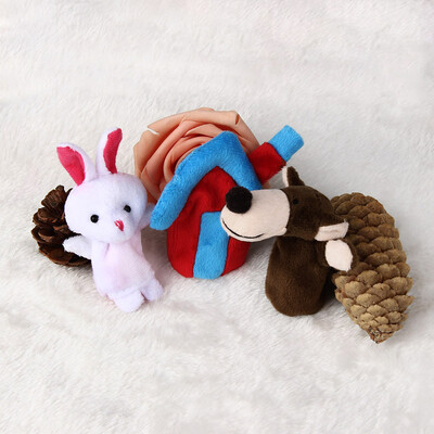 

YIWULA3pcs Animal Finger Puppet Plush Child Baby Early Education Toys Gift