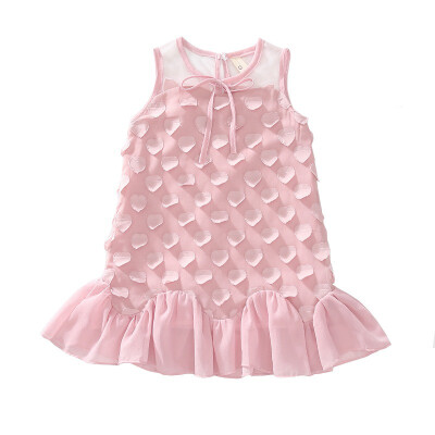 

Summer Casual Baby Girls Heart Pattern Sleeveless Dress Kids Toddler Pageant Sundress