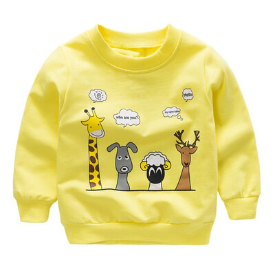 

autumn new long sleeve Sweatshirt baby boys&girls cute cartoon animals print casual Sweatshirt