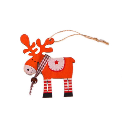 

New Christmas Ornaments Wooden elk pendant Xmas Tree Tags Embellishments Crafts Decor for Christmas Tree Holiday Decorations