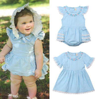 

UK Kids Baby Girl Clothes LittleBig Sister Matching Ruffle Romper Dress Outfit