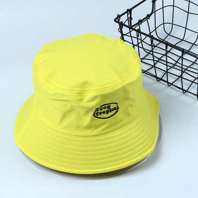 

Korean retro recreational letter potted hat female foldable fisherman hat male couple hat spring&summer sunscreen hat