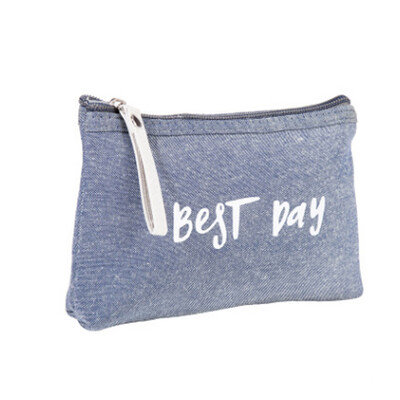 

Gobestart Canvas Waterproof Cosmetic Bag Female Portable Letter Girl Pen Bag Storage Bag