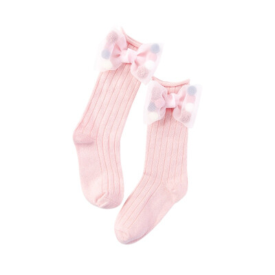 

Girls Socks Toddlers Christmas Girls Big Bow Knee High Long Soft Cotton Lace baby Socks Kids knee socks girl