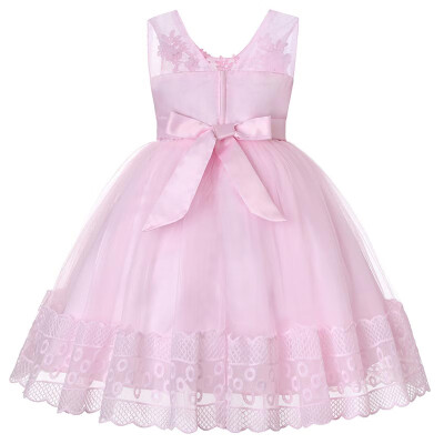 

Childrens Princess Dress Summer Bowknot Sleeveless Embroidery Childrens Pengpeng Performing Dresses Girl Dress