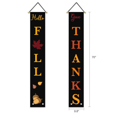 

Unique Thanksgiving Banner With Hanging Rope Polyester Banner Thanksgiving Decoration For Door Frame