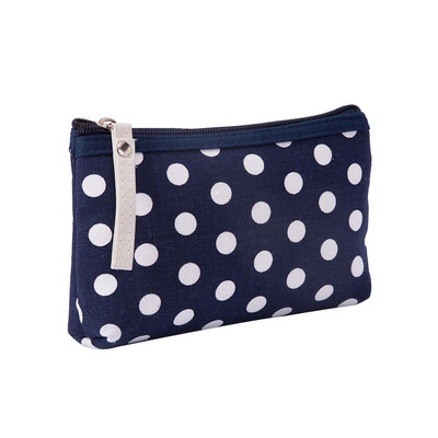 

Gobestart Polka Dot Fabric Zipper Purse Multi-function Canvas Card Package Key Bag Mobile