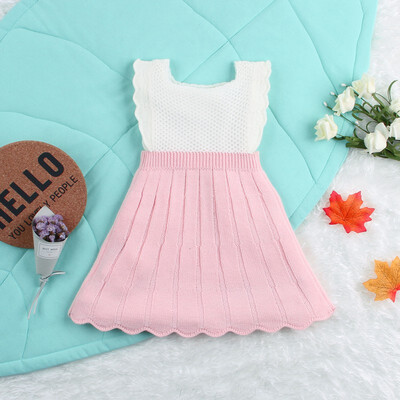 

2019 New born Baby Girls Dress Princess Girl Dresses Blend Toddler Knit Sleeveless Infant Wedding Sundress Newborn Girl Dress