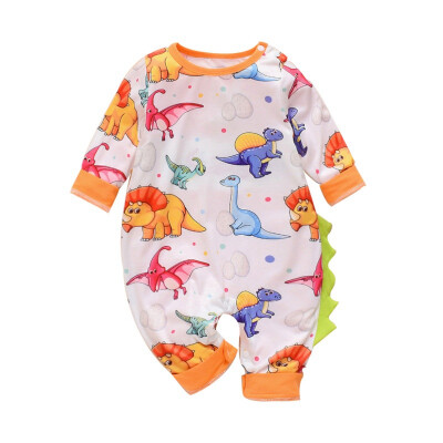 

Autumn Toddler Baby Boy Girl Casual Romper Infant Cartoon Dinosaur Print Long Sleeve Children Bodysuit Jumpsuit Outfits