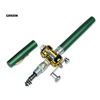 

Pocket Telescopic Mini Fishing Pole Pen Shape Folded Fishing Rod With Reel Wheel Dropshipping
