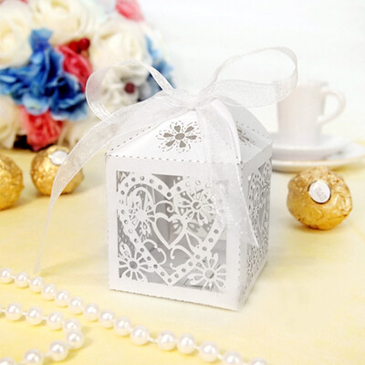 

10PcsSet Love Heart Party Wedding Hollow Candy Boxes