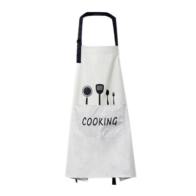 

Adjustable Kitchen Cooking Apron Brief Water Oil Proof Apron for Women Nordic Chef Apron Bib Pocket Knife Fork Printed Aprons