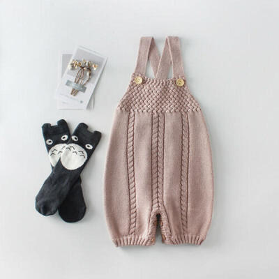 

AU Newborn Infant Baby Girl Clothes Knitted Romper Jumpsuit Bib Pants 1Pc Outfit