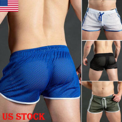 

Men Casual Gym Training Shorts Mesh Breathable Sports Beach Trunks Bottom Plus