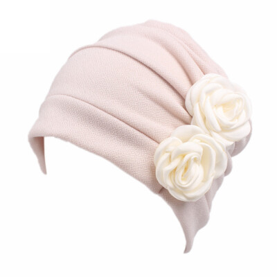 

Muslim Women Flower Stretchy Headscarf Ruffle Chemo Hat Beanie Cap Turban Hijab Cap