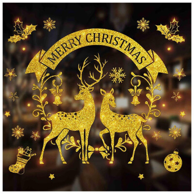 

Gobestart Merry Christmas Window Wall Sticker Decoration Decal Home Decor Xmas