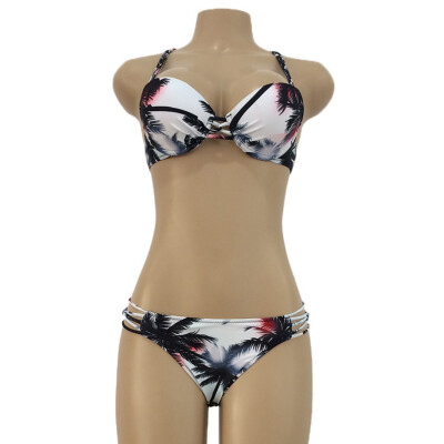 

2019 Women Intimates Bra Set Underwear Bikini Beach wear Push-up Padded Bra Swimsuit Bathing Sexy Women Floral Set Swimwear Gift