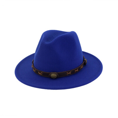 

New Unisex Women Men Western Cowboy Hats Travel Woolen Fedoras Hats Trilby Jazz Hats