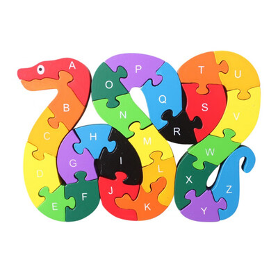 

Puzzle Letters Alphanumeric Lovely Snake Shape Wooden Puzzle Kids Wooden Puzzle Toys Children Learning Toys Educational Toy new