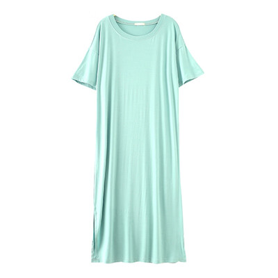 

Dress For Pregnant Women Loose Modal Nightdress Solid Color O-neck Half Sleeve Dress Large Size Fat MM Nightdress